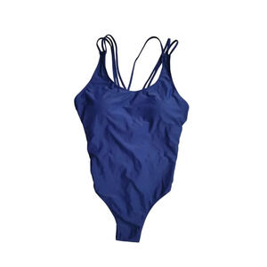 Unibelle Womens One Piece Swimsuit Size Large Blue Padded Strappy Vacation NEW